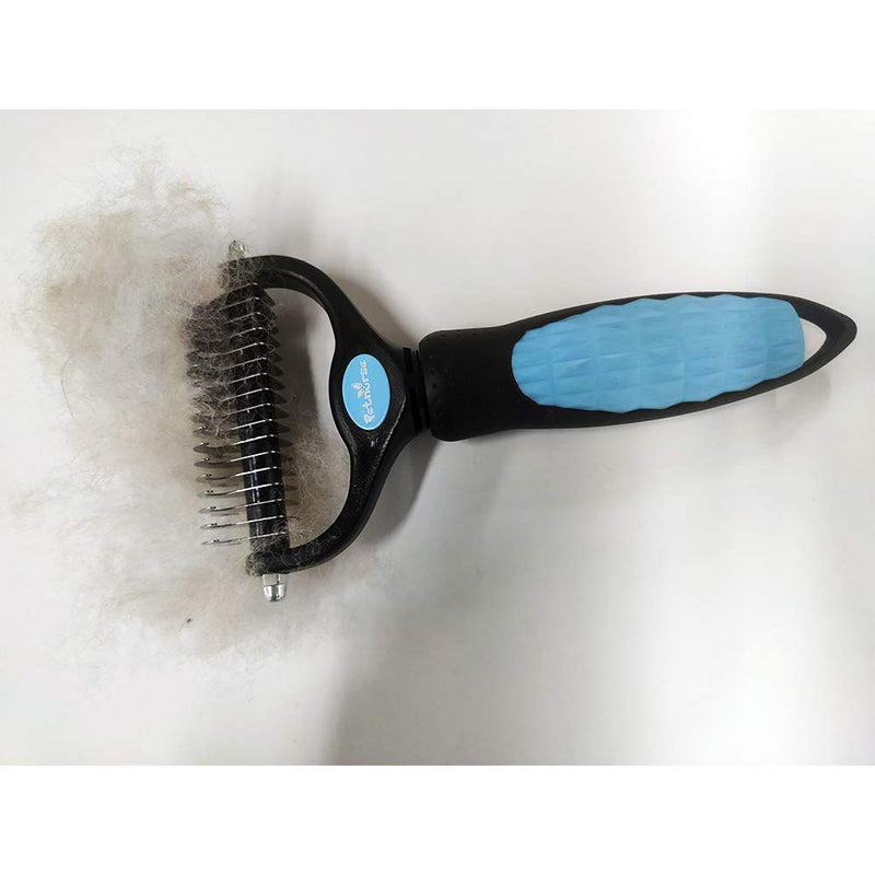 [Australia] - Petnurse Pet Grooming Brush - Dematting Comb for Easy Mats & Tangles Removing - No More Nasty Shedding and Flying Hair 