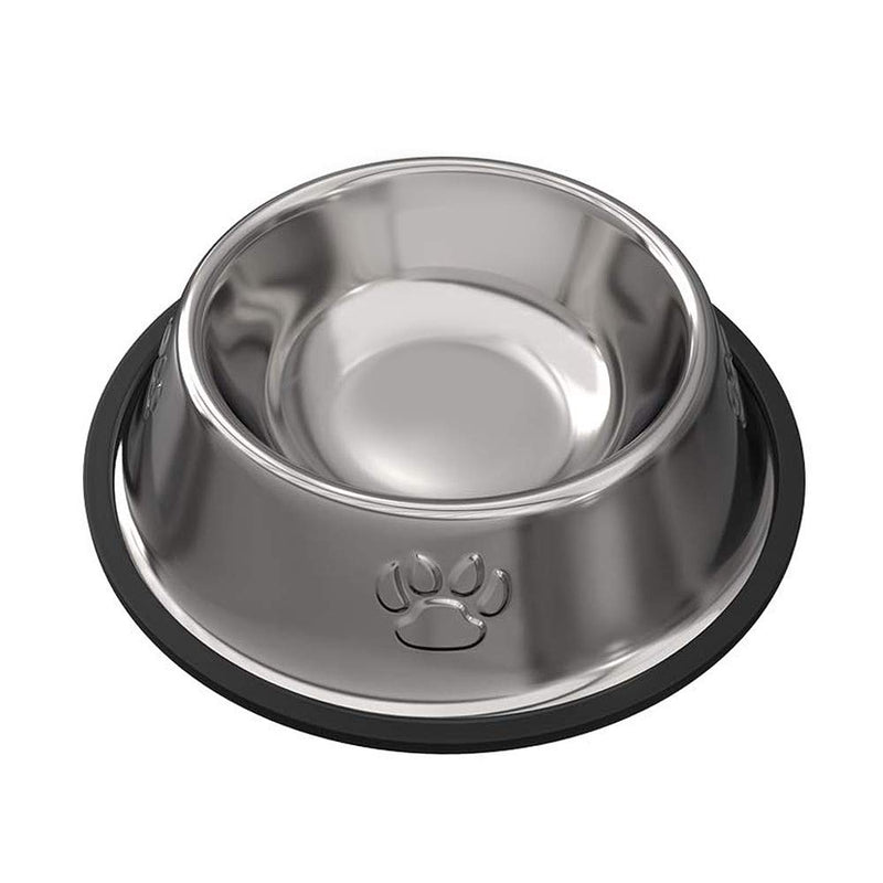 [Australia] - WANTKA Cat Bowl Dog Bowl Pet Stainless Steel Cat Food Water Bowl Non-Slip Rubber Base for Small Dogs Cats Animals Sliver 