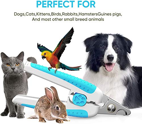 YUTANG Dog & Cat Nail Clippers, Pet Nail Clippers with Safety Guard to Avoid Over Cutting, Professional Nail Clippers for Dogs and Cats Built-in Nail File, Sharp and Safe Blue - PawsPlanet Australia