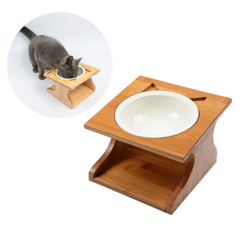 POPETPOP Raised Dog Bowl Single Pet Water Food Feeder Elevated Cat Bowl - PawsPlanet Australia