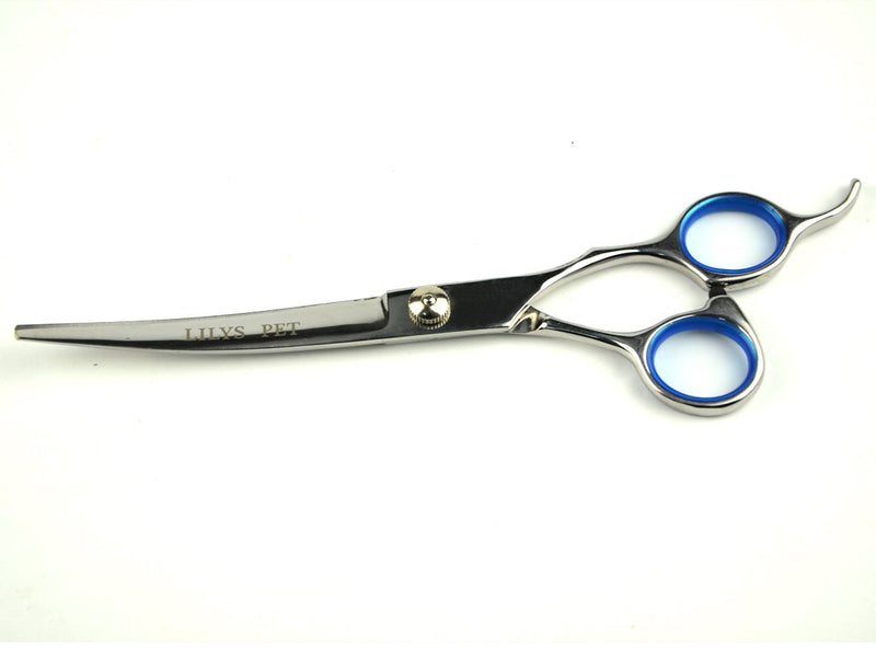 [Australia] - LILYS PET Professional PET Dog Grooming Scissors Suit,RED/Blue Ring, Cutting&Curved&Thinning Shears Blue Ring 7.0" 