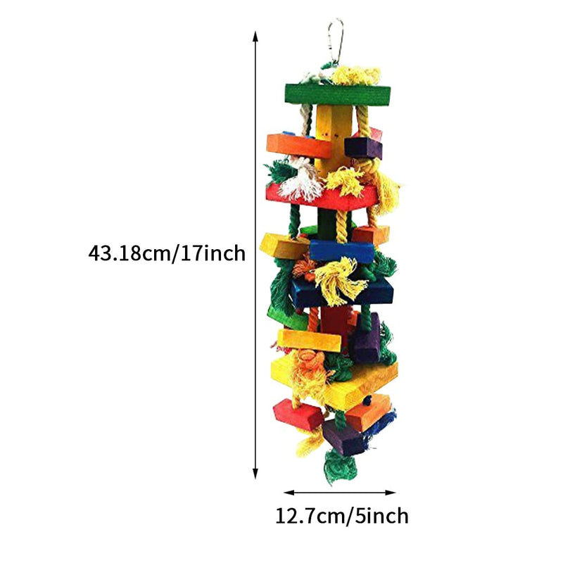 PURATEN Extra Large Bird Parrot Toys, Multicolored Natural Wooden Parrot Chewing Toy, Suitable for a Wide Variety of Large and Small Parrots and Birds - PawsPlanet Australia