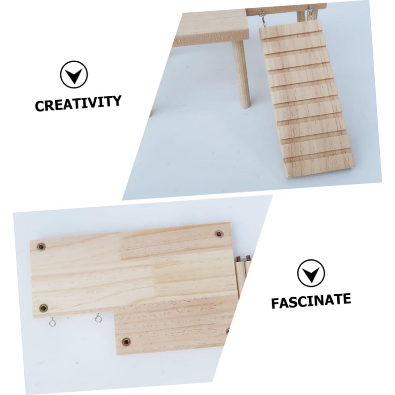 BCOATH Hamster Wooden Platform With Ladder Cat Toy Small Animal Chew Toy Hamster Supplies Small Animals Small Hamster - PawsPlanet Australia