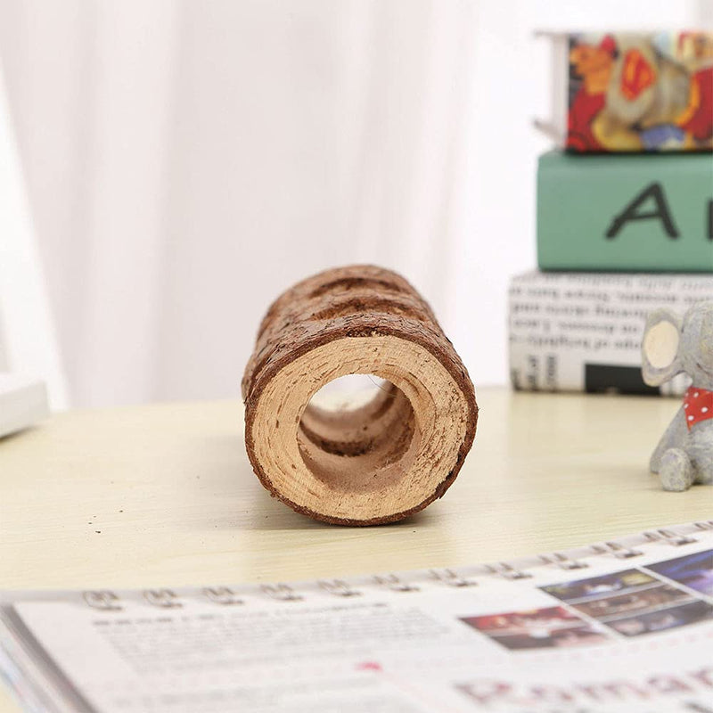 ANCLLO Hamster Tunnel Tube Natural Wooden Playing Hut Forest Hollow Tree Trunk Peep Hole Design for Squirrel Mice Chinchilla Chipmunk Small Animals - PawsPlanet Australia