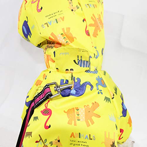 BbearT® Pet Raincoat, Dog Raincoat Ultra-Light Fun Pattern Jumpsuit Raincoat With Hood Waterproof Jackets Coats for Small Dogs Puppy (S: Back length 20cm) S: Back length 20cm - PawsPlanet Australia