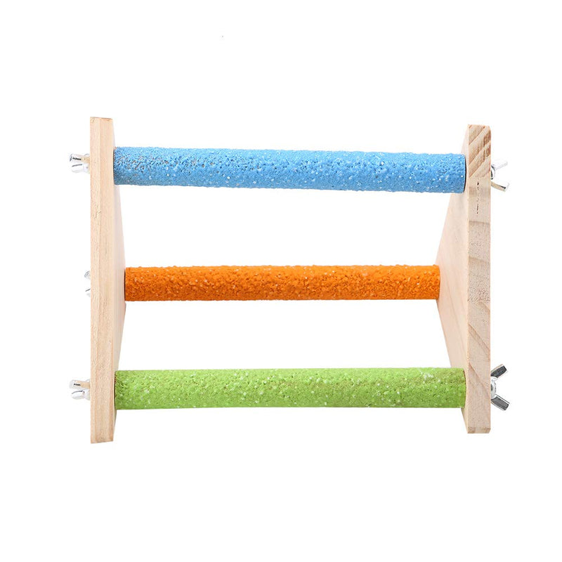 Tnfeeon Wooden Perch for Bird, Colorful Bird Cage Standing Toy Grinding Claw Perches toy for Parrots Parakeets Macaws Pet Birds[Triangle] - PawsPlanet Australia
