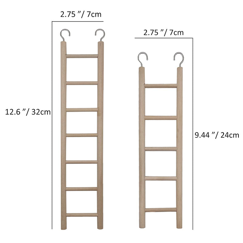 3pcs Natural Wooden Bird Ladder Birdie Basics Perch for Cage Parrots Parakeets Cockatiels Climbing Accessories Wood Perch 3 Step 5 Step 7 Step - PawsPlanet Australia