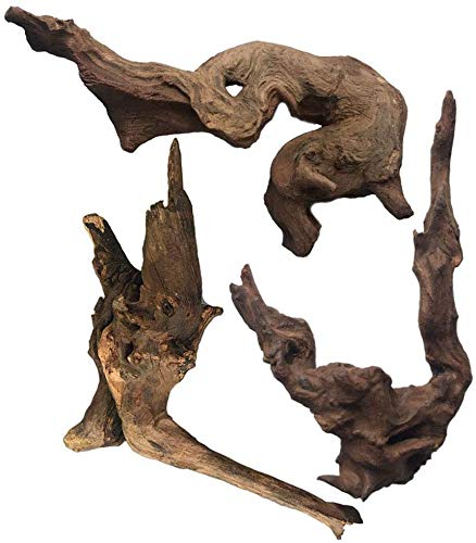 PINVNBY Natural Aquarium Driftwood Assorted Branches Reptile Ornament for Fish Tank Decoration Pack of 3 - PawsPlanet Australia