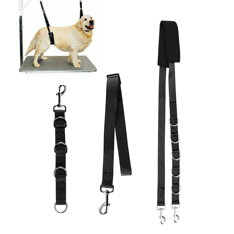 Faderr 3pcs Pet Dog Grooming Loop Dog Cat Bathing Nylon Restraint Noose Harness Safety Rope for Table Arm Grooming(Black) Black - PawsPlanet Australia