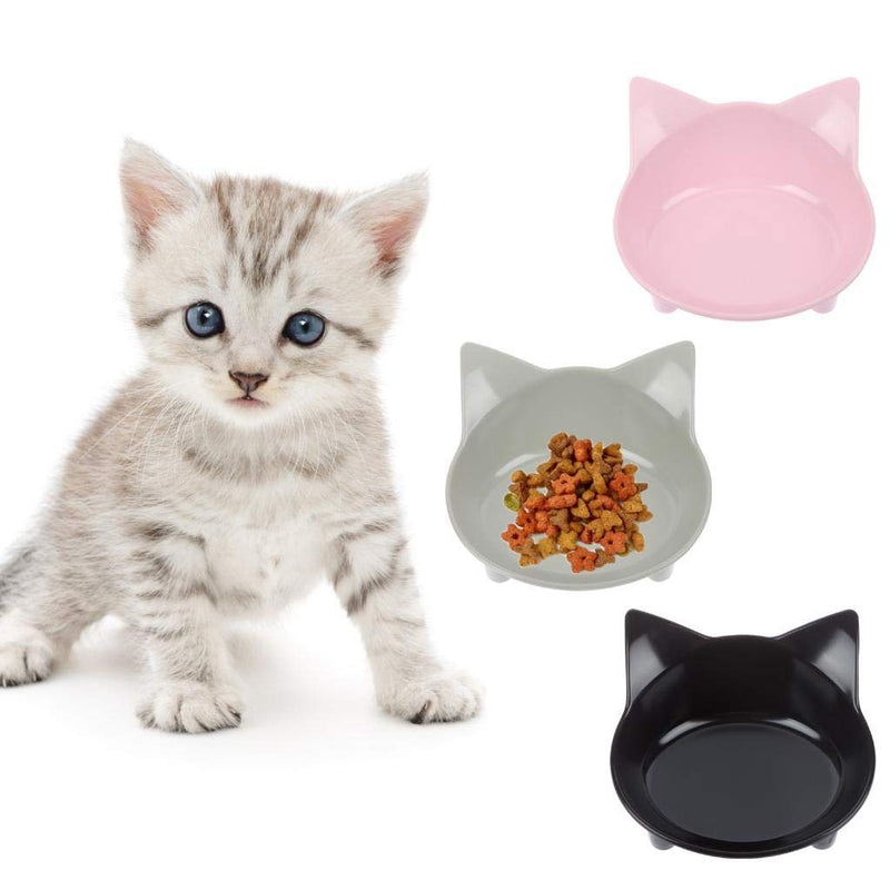 Olgaa 3 Pieces Cat Bowls Cat Food Bowls Multi-use Cat Feeding Bowls Non Slip Cat Dish, Cat Shaped Pet Food Bowls for Cats and Small Animals - PawsPlanet Australia