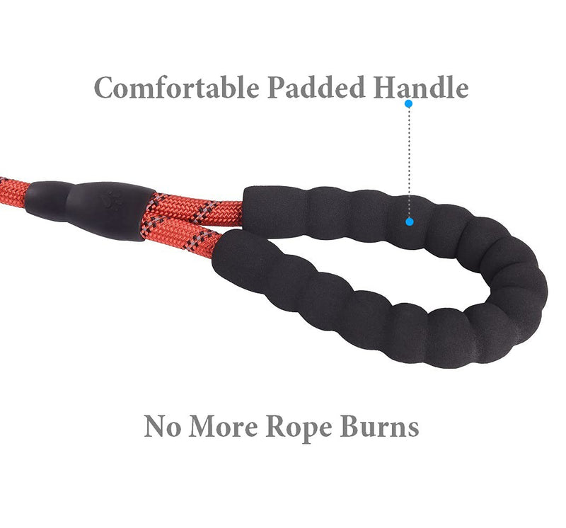 Panykoo 5/6 FT Strong Pet Dog Leash with Highly Reflective Threads,360° No Tangles and Comfortable Padded Handle,Suitable for Small,Medium and Large Dogs 5FT Black - PawsPlanet Australia