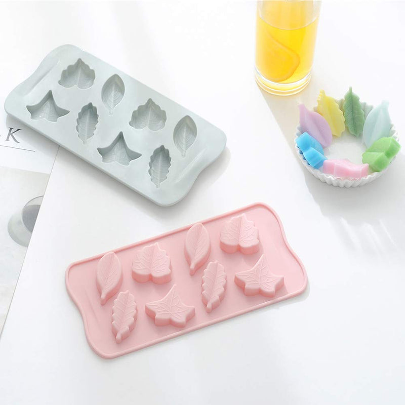 Fall Leaf Cake Mold DIY Baking Silicone Molds 2Pcs Fondant Candy Decorating Tools Hand Made 3D Chocolate Sugar Cupcake Mold for Holiday Party Decoration Supplies Family Gathering Accessories - PawsPlanet Australia