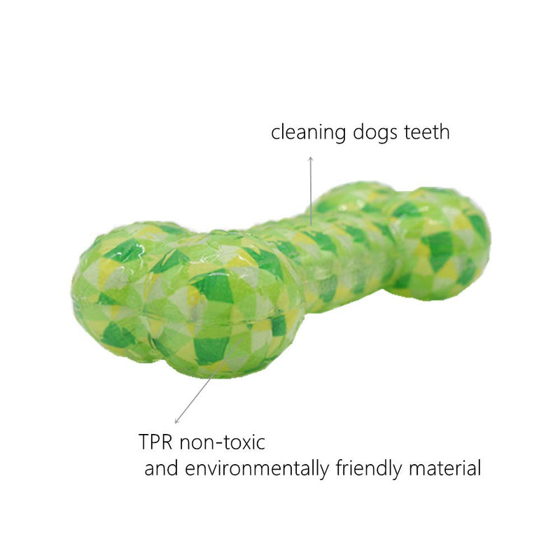 PUPWONG Dog Squeaky Chew Bone Toys With Bouncing Latex Squeak Floating Fetch Toy For Puppy and Dogs (Green) - PawsPlanet Australia