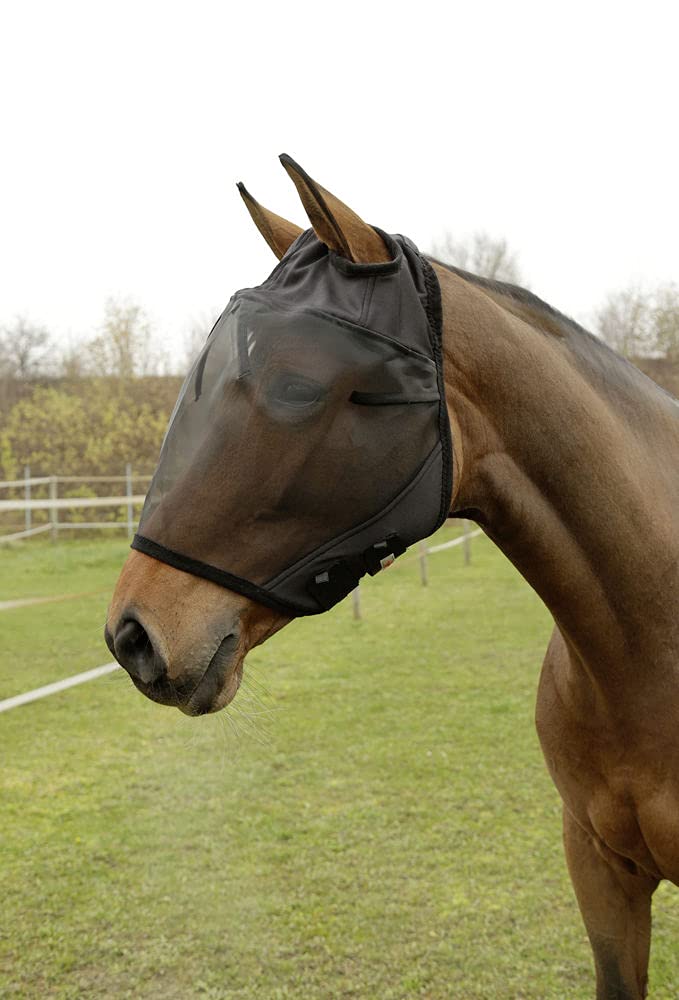 Kerbl Fly Mask with Ear Holes black Poney - PawsPlanet Australia