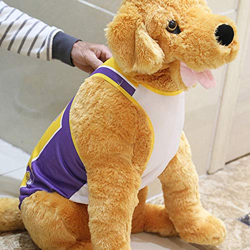 Dog Vest Basketball Jersey Cool Breathable Pet Cat Clothes Puppy Sportswear Spring/Summer Fashion Cotton Dog Shirt XS(1-2)lb Lakers - PawsPlanet Australia