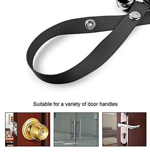 [Australia] - Elandy 1Pcs Adjustable Dog Doorbells Premium Quality Doggy Puppy Dog House-Training Door Bells for Potty Training(Black) 