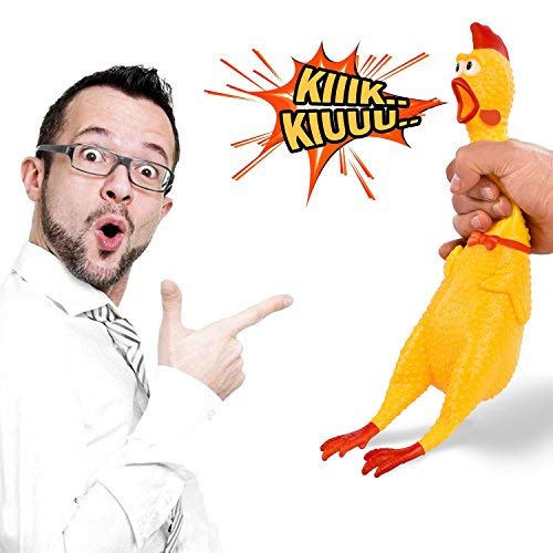 [Australia] - LEGEND SANDY Screaming Chicken,Yellow Rubber Squaking Chicken Toy Novelty and Durable Rubber Chicken for Kids and Dogs,Rubber Chickens Value 3 Pack Yellow 