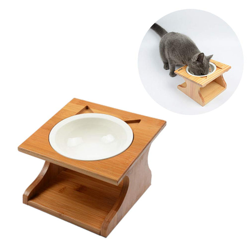 POPETPOP Raised Dog Bowl Single Pet Water Food Feeder Elevated Cat Bowl - PawsPlanet Australia