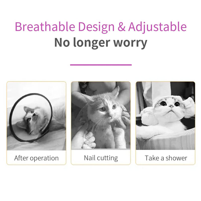 JYshuanghao Cat Muzzle with Nail Clippers Trimmer Set - Cat Adjustable Hood, Breathable Anti Bite Muzzles Prevent Cats from Biting and Chewing, Safety Prevent for Small Pets Grooming. M for cat neck 6.8-9.25" - PawsPlanet Australia