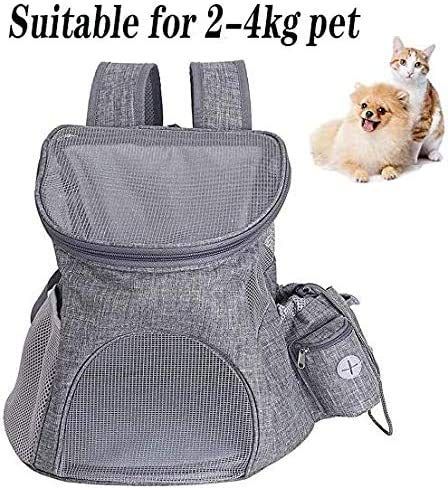 YANGWX Pet Backpack Carrier for Dogs Cats Puppies Bunny, Foldable Breathable Pet Carrier Travel Bag with Mesh Window, Puppy Carrier Bag for Outdoor Travel Camping Hiking(33x30x24cm) S-33x30x24cm - PawsPlanet Australia