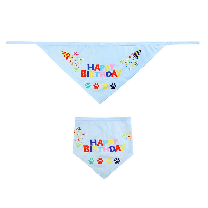 Minishark Dog Birthday Bandana Scarfs with Cute Doggie Party Hat (Blue) Blue - PawsPlanet Australia