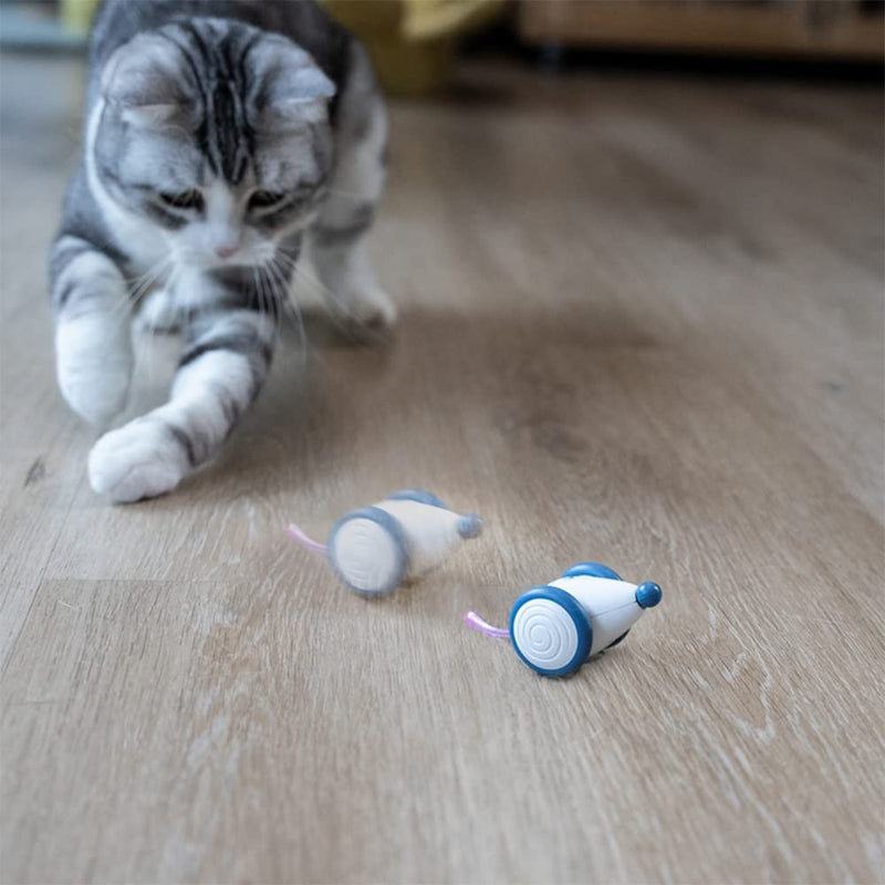 Cat toy electric toy mouse, toy mice for cats with light-up tail, interactive toy mouse with USB cable blue - PawsPlanet Australia