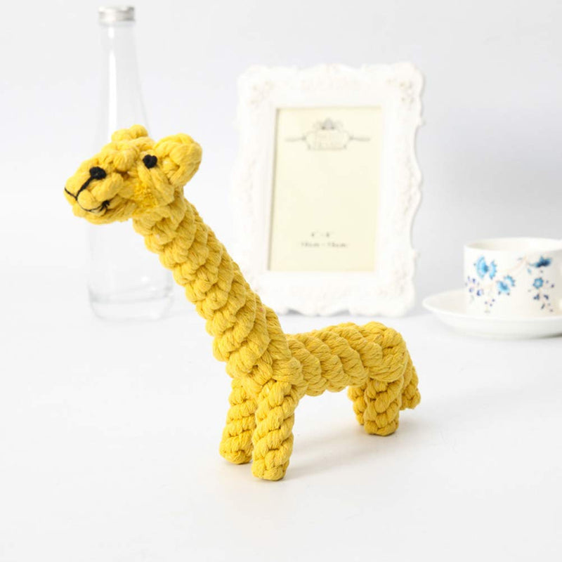 POPETPOP Pet Dog Cotton Giraffe Rope Toys Interactive Chew Play Toys Dog Molar Teeth Cleaning Toys - PawsPlanet Australia