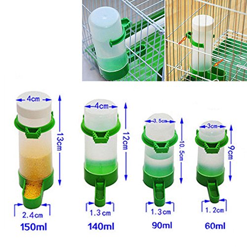 DEWIN Cage Bird Feeder,Water Bottle Bird Cage Auto Food Dispenser,Water Bottle Budgie Cage for Caged Birds Parakeet Parrot (Capacity : 150ML) - PawsPlanet Australia
