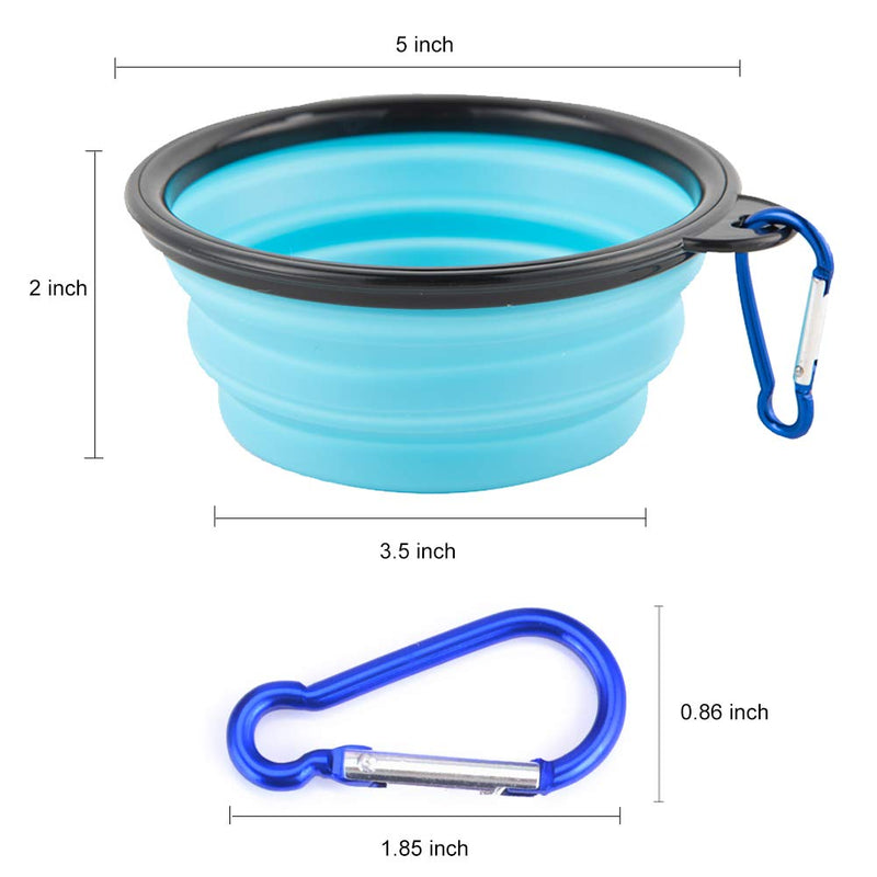 Collapsible Dog Bowls, Travel Dog Cat Water Bowl Portable Foldable Food Dishes with Carabiner Clip for Traveling, Hiking, Walking (Pack of 5) - PawsPlanet Australia