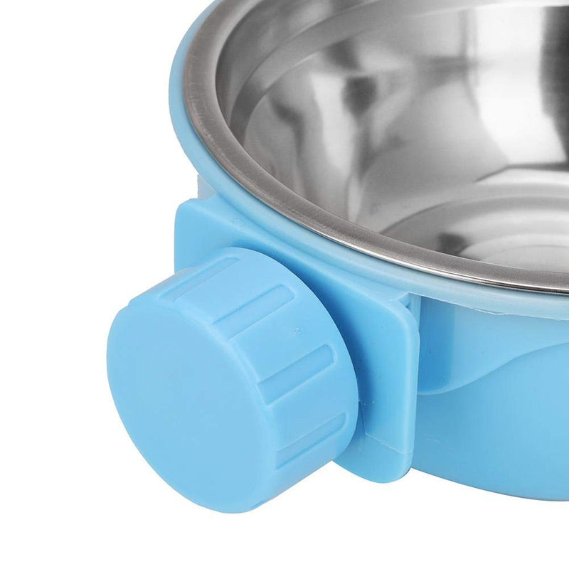 Pet Food Water Bowl Stainless Steel Dog Bowl Dogs Cats Hanging Feeder Bowl Stainless Steel Water Bowl Puppy Kitty(Blue) Blue - PawsPlanet Australia