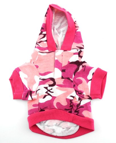 [Australia] - smalllee_lucky_store Camouflage Hooded Shirt for Small Dogs Medium Pink 