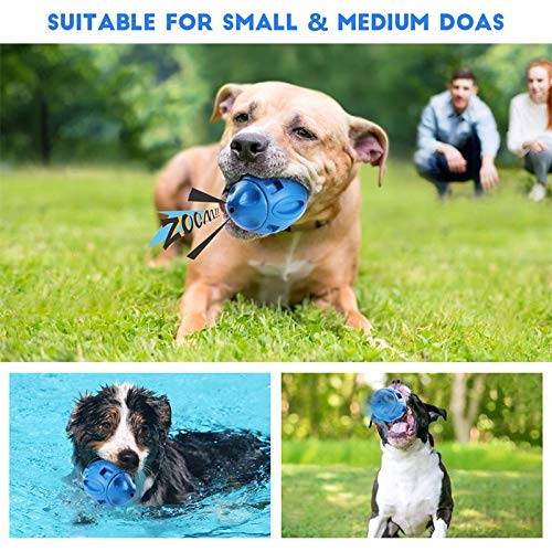 [Australia] - YUANDAO Squeaky Dog chew Ball Dog chew Toys for Aggressive Chewers, Dog Toys Ball Pet Squeaky Toys Rubber Rugby Ball Interactive and Trainning Chew Toys Fetch Toy Ball for Dogs BLUE 