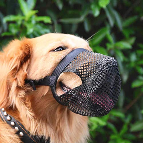 Mayerzon Breathable Mesh Dog Muzzle, Poisoned Bait Protective Muzzle for Dogs to Prevent Biting and Barking XS Black - PawsPlanet Australia