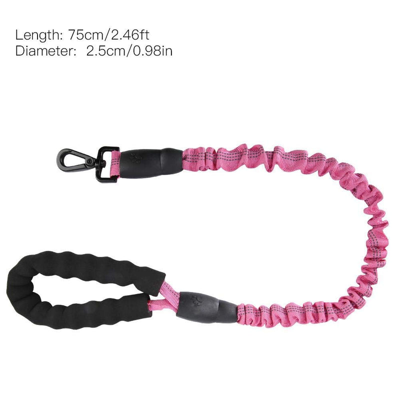 Dog Traction Rope Pets Dogs Elastic Leash Anti Pull Shock Absorbing Bungee Dog Leash Premium Strong Dog Elastic Lead with Traffic Control Handle - Foam Barrel Handle(Pink) Pink - PawsPlanet Australia