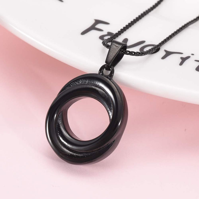 [Australia] - Imrsanl Cremation Jewelry for Ashes Pendants Stainless Steel Urn Necklace for Ashes Keepsake Memorial Ash Jewelry,Circle of Life Ashes Pendant Black 