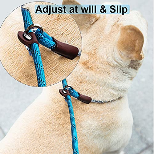 Mycicy 7Ft Slip Lead Dog Leash for Small Medium Dogs, Heavy Duty Climbing Nylon Rope Slip Leash for Dog Control and No Pull Training 1/3" x 7Ft black - PawsPlanet Australia