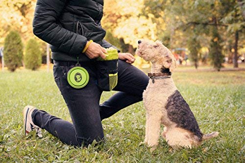 PERRAMA Dog Treat Bag, Training Pouch for Small and Large Dogs with Clicker and Collapsible Food Bowl BPA Free – Pet Treats Tote Bag with Waist and Shoulder Reflective Straps and Belt Clip Black - PawsPlanet Australia