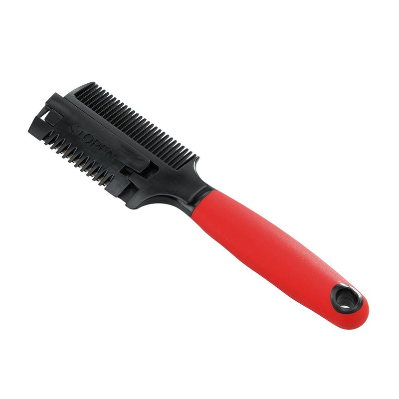 Ferplast double comb with razor blade for dogs GRO 5991, thinning comb, 18.3 x 4.5 x 1.8 cm - PawsPlanet Australia