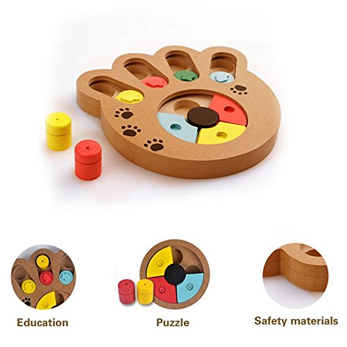 Kuiji Pet Intelligence Toy Interactive Fun Hide and Seek Food Treated Wooden Pet Paw & Bone Puzzle Toy for dogs and cats (Pet Paw) - PawsPlanet Australia