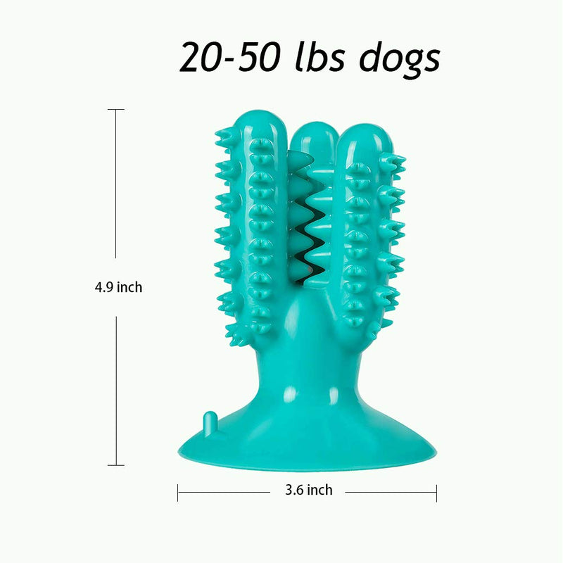 Vimi Dog Suction Cup Chew Toys, Puppy Toothbrush Stick Indestructible Durable Toy for Aggressive Chewers Bite Resistant Interactive Toys for Small Medium Pet Teeth Cleaning,Food Treat Dispensing Turquoise - PawsPlanet Australia