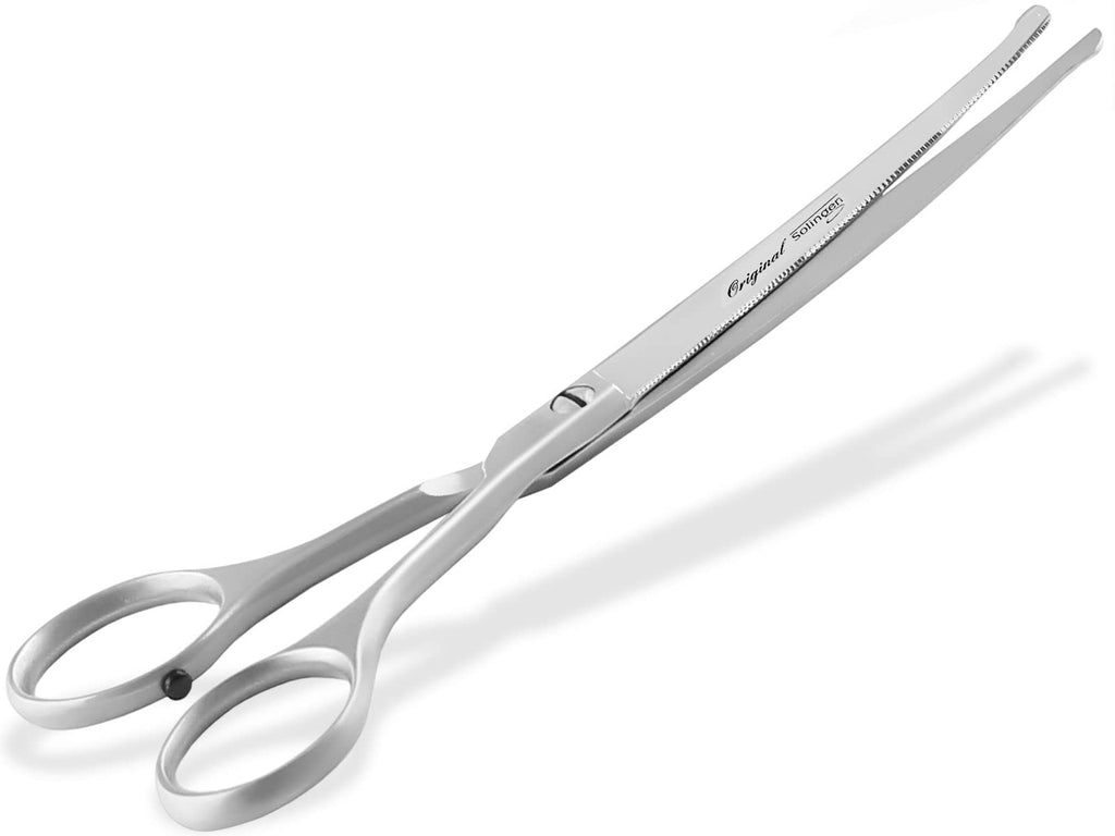 Grooming scissors from Solingen Dog hair scissors Paw scissors with one-sided micro-serration Made in Germany Dog scissors with curved cutting surface for grooming dogs cats pets (16.5 cm) 16.5 cm - PawsPlanet Australia
