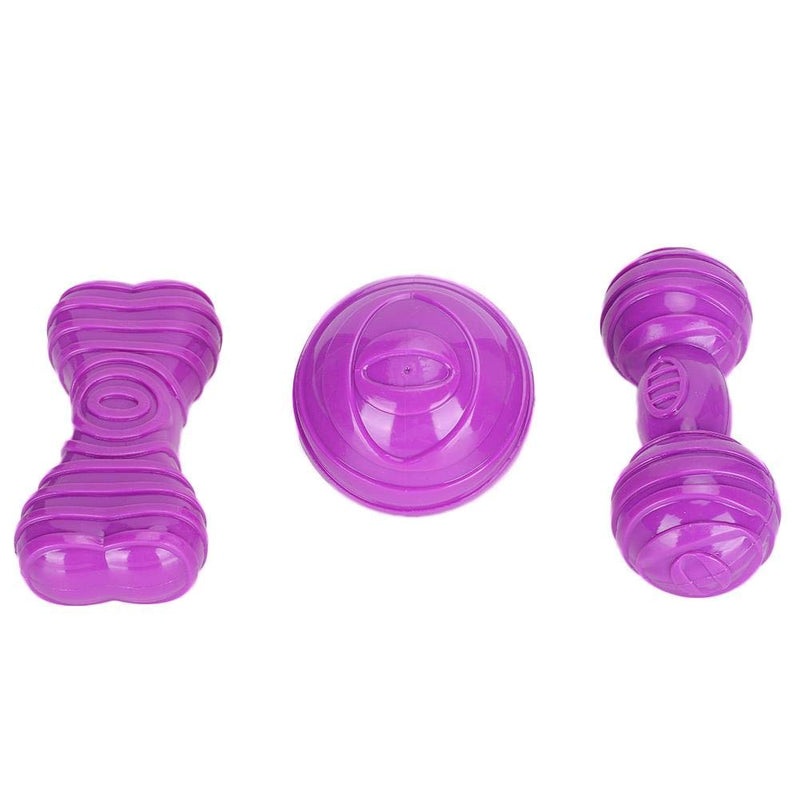 FILFEEL Dog Barbell Toy, Pet Ball Dog Barbell TPR Bone Grinding Teeth Chew Toy for Dog Training Interactive Toy(Purple) - PawsPlanet Australia