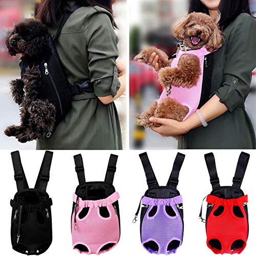 [Australia] - Dog Cat Pet Carrier Backpack, Adjustable Pet Front Cat Dog Carrier Backpack Travel Bag, Legs Out, Easy-Fit for Traveling Hiking M 