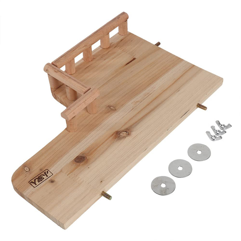 Fdit Hamster Platform Natural Wooden Small Animals Stand Platform Pet Springboard Climbing Toy with Railing for Chinchilla Guinea Pigs Small to Medium Birds - PawsPlanet Australia