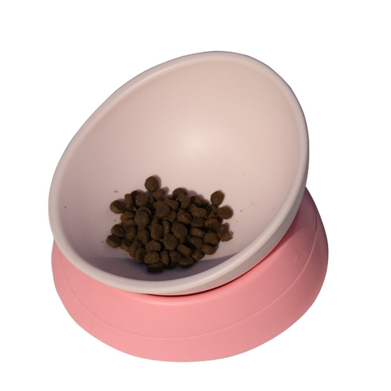 [Australia] - PETHOUZZ Flat Face Cat Food Bowl, Adjustable Tilt Angle - Protect Pet's Spine, Rasied and Non-Toxic Silica Gel Bowl fot Puppies and Cats pink 