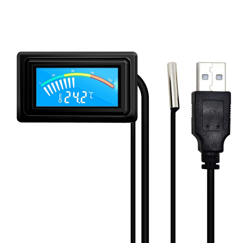 KETOTEK Digital Thermometer DC 4V~25V, USB Computer Aquarium Thermometer -50?~110?, LCD Temperature monitor, external Waterproof NTC Probe For PC Fish Tank Fridge Freezer UBS - PawsPlanet Australia