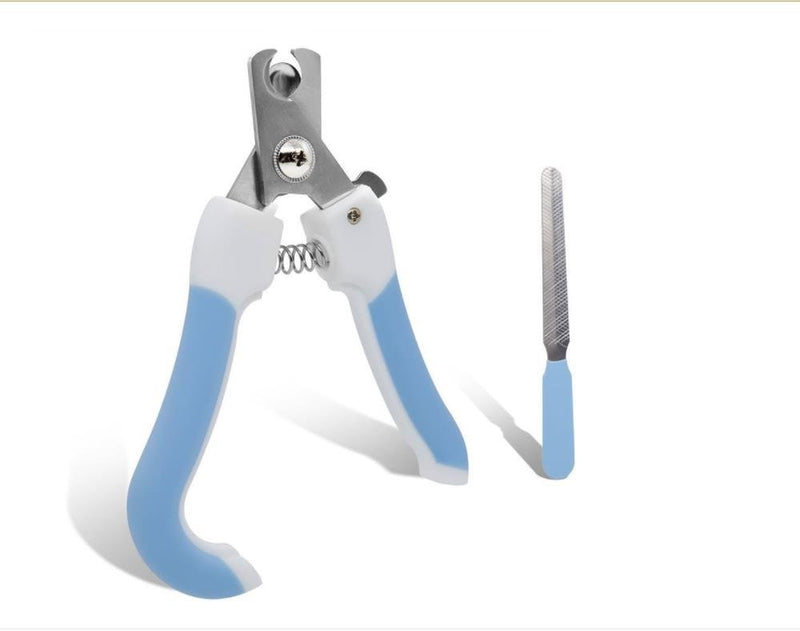 [Australia] - Dog Nail Clippers and Trimmer - Razor Sharp Blades, Safety Guard to Avoid Overcutting, Free Nail File - Start Professional & Safe Pet Grooming at Home (Blue Large) 