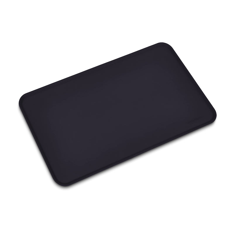 Amazon Basics Silicone Waterproof Pet Food Mat - 47 x 29 cm, Black - PawsPlanet Australia