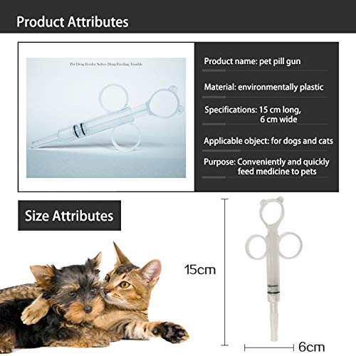 Pet Pill Dispenser Pet Feeding Tool Kit Pet Piller Gun Liquid Watering Syringe with Soft Tip for Dog Puppy Cat White - PawsPlanet Australia