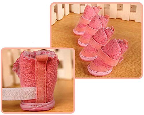 Dog Shoes Puppy Boots Snow Boots Paw Protector, Anti-Slip Dog Shoes,Dog Australia Boots Pet Antiskid Shoes Winter Warm Skidproof Sneakers XS Pink - PawsPlanet Australia